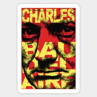 Charles Baudelaire Red and Yellow Sticker